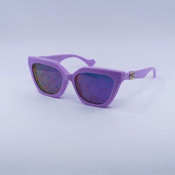 🕶️ New Gucci GG1542S 002 Sunglasses - Lilac Frame, Clear/Blue Lenses - Picture 5 of 12